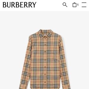BURBERRY Women's Archive Beige Check Stretch Cotton Shirt (Size 0)
